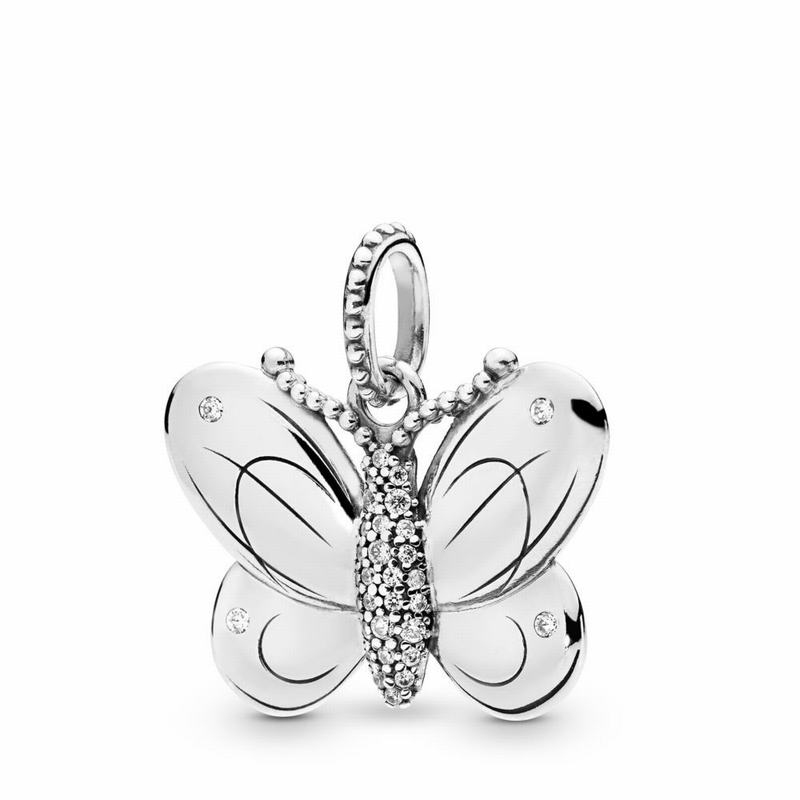 Pandora Decorative Butterfly Pendant Outlet NZ, Sterling Silver (648019-QTI)